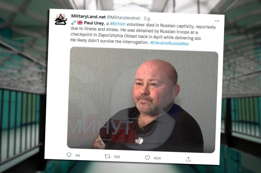  Война на Украине.  Британский военнопленный Пол Юри скончался в тюрьме в Донецке.
