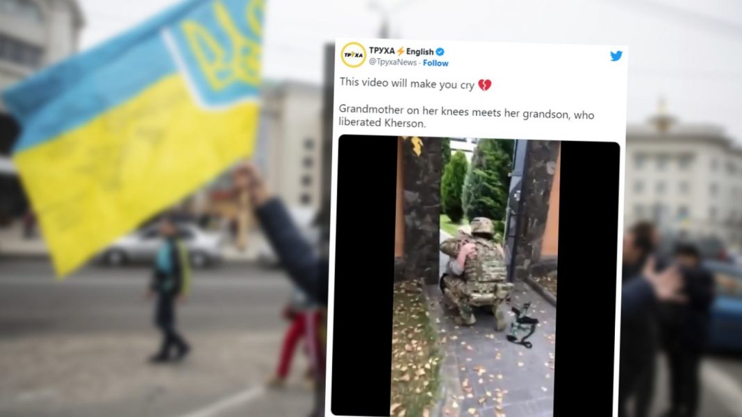 Украина.  Бабушка встречает внука, освободившего Херсон.  «Этот фильм заставит вас плакать» [WIDEO]

